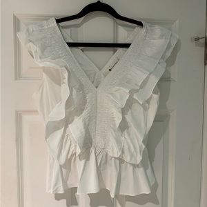 White Ruffled Tank